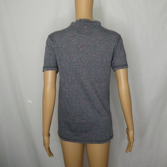 Creative Destruction Flamingo Print Pocket T Shirt Tee Grey Pink Short Sleeve - Picture 9 of 10